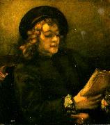 Rembrandt van rijn portratt av titus Spain oil painting artist
